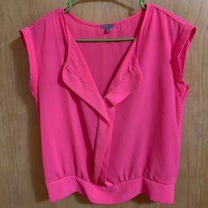Used. Charlotte Russe Shirt. Fuchsia/Hot Pink Color. Size Small.